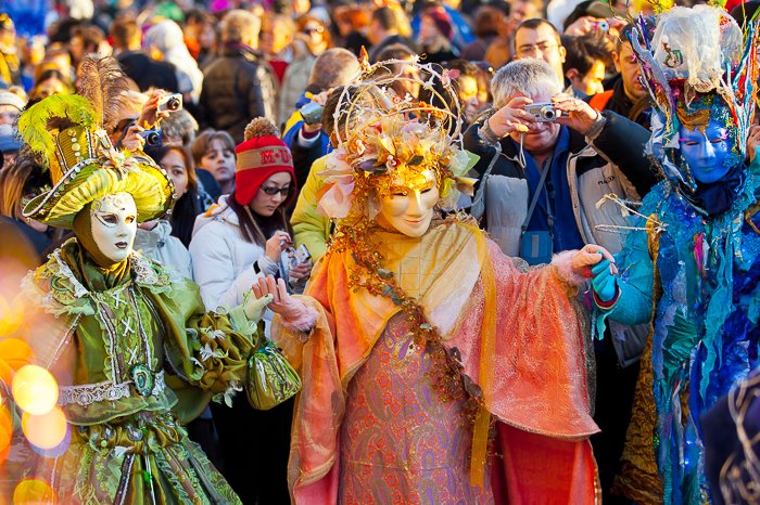 A travel street photography of the carnival at Venice