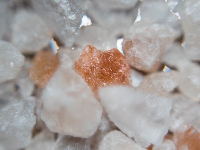 Close-up macro image of himalayan salt