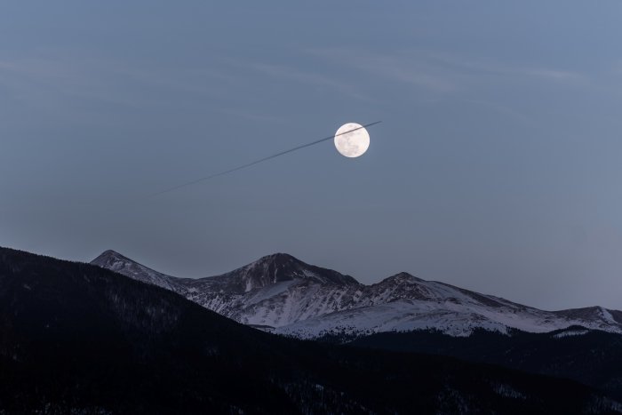 moon above mountains