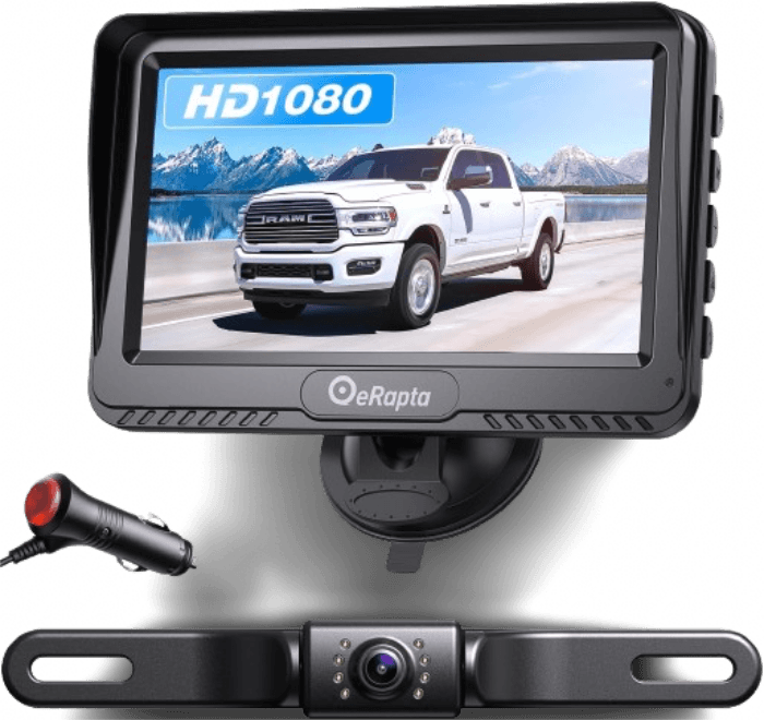 eRapta 4.3″ HD 1080P Backup Camera Kit for Car Truck Minivan