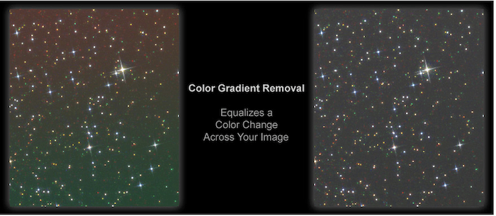 The result from running the Color Gradient Removal action in Astronomy Tool By Pro Digital Software